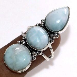 Larimar Gemstone 925 Handmade Silver Handmade Ring